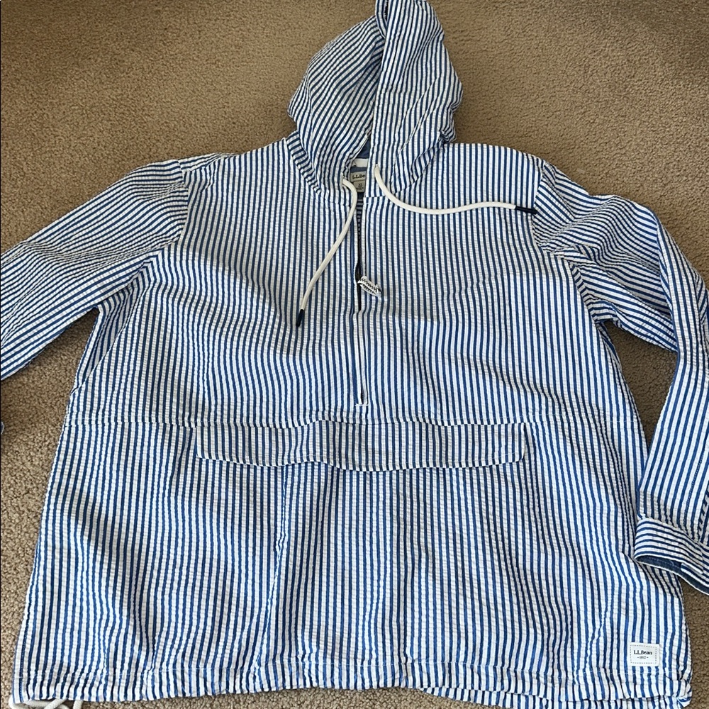 LLBean seersucker Pull Over Jacket - image 6